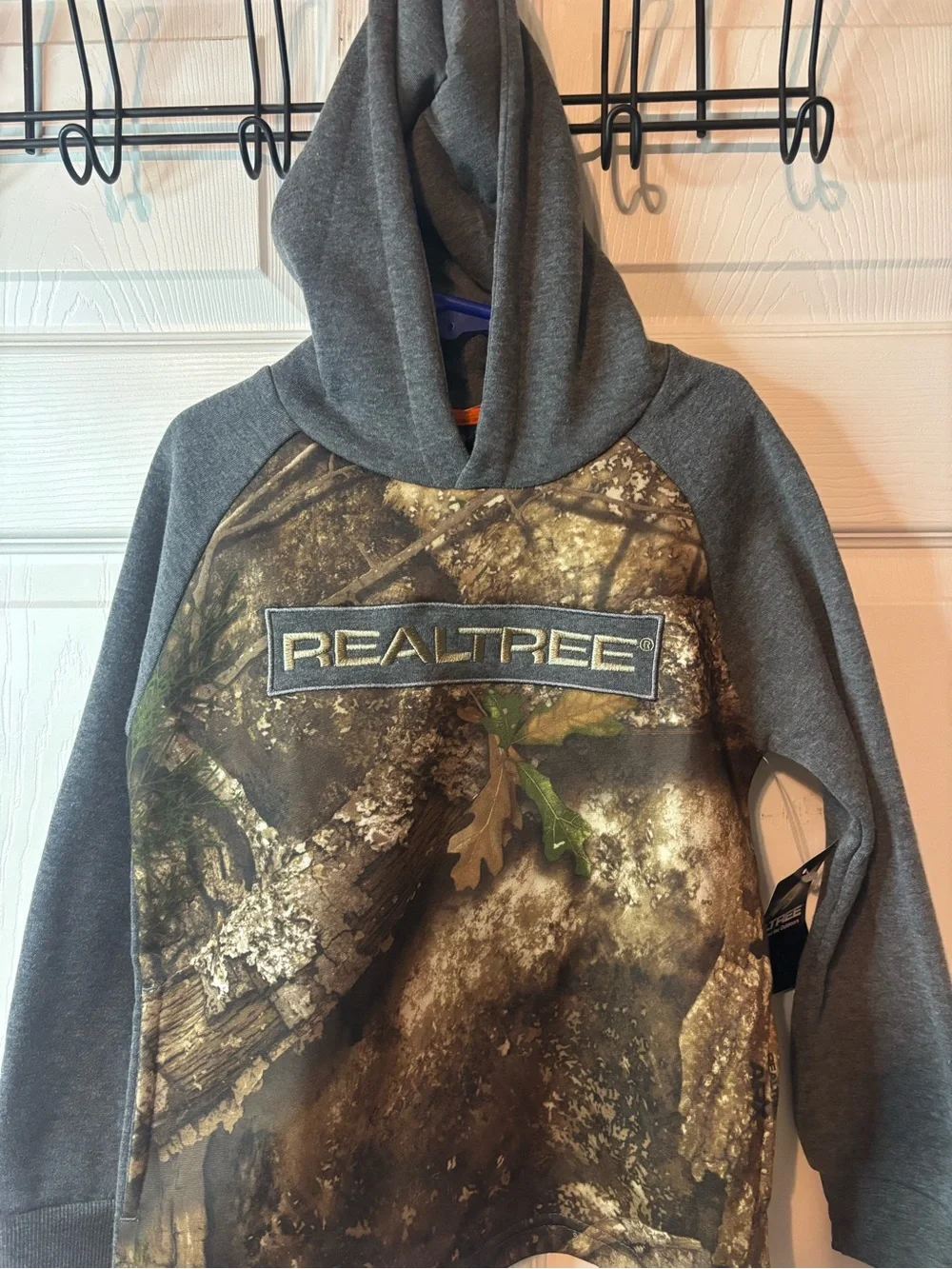 Realtree Gray Sleeve Camo Hoodie with Realtree Logo